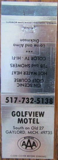 Golfview Motel - Matchbook (newer photo)